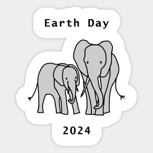 Earth Day 2024 Elephant Sticker